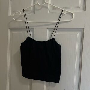 ZARA black double-strap ribbed tank (M/L)